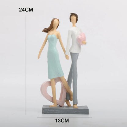 1pc Abstract Couple Character Ornament, Resin Statue ArtCraft, For Bookshelf Home Living Room Office Cafe DecorRoom Tabletop Dis
