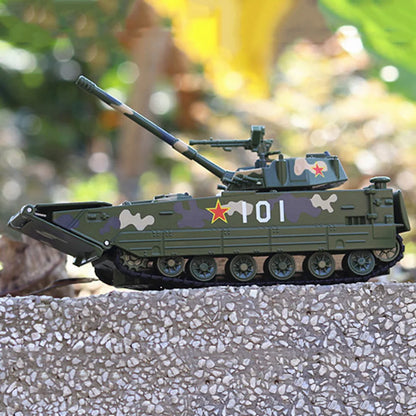 1:32 Amphibious Tank Cars Models Toys Wheel Shock Absorption Armored Miniature Vehicles Light Sound T99A Tanks for Kids Gifts