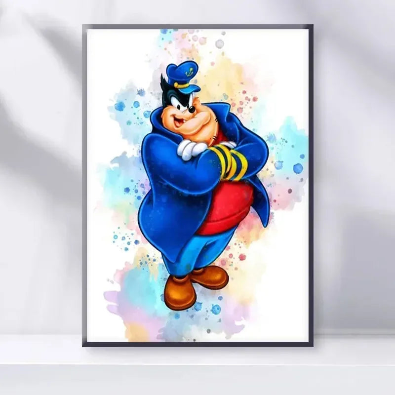 Disney Cartoon Poster Watercolor Canvas Painting Mickey Mouse Donald Duck Art Picture Wall Prints Mural Kids Room Decor Gifts