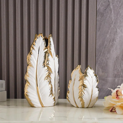 Nordic light luxury gold painted ceramic high-end vases, personalized living room, porch decoration, TV cabinet, creative home d