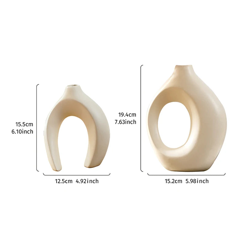 2PCS Set Creative Couple Series Home Decoration Vase, Large Medium Combination Indoor Table Ornaments for Interior Decoration