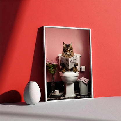 Chimpanzee Cat Dog Animal Funny Series Art Wall Picture For Bathroom Toilet Room Canvas Painting Print Posters Home Decor Gift