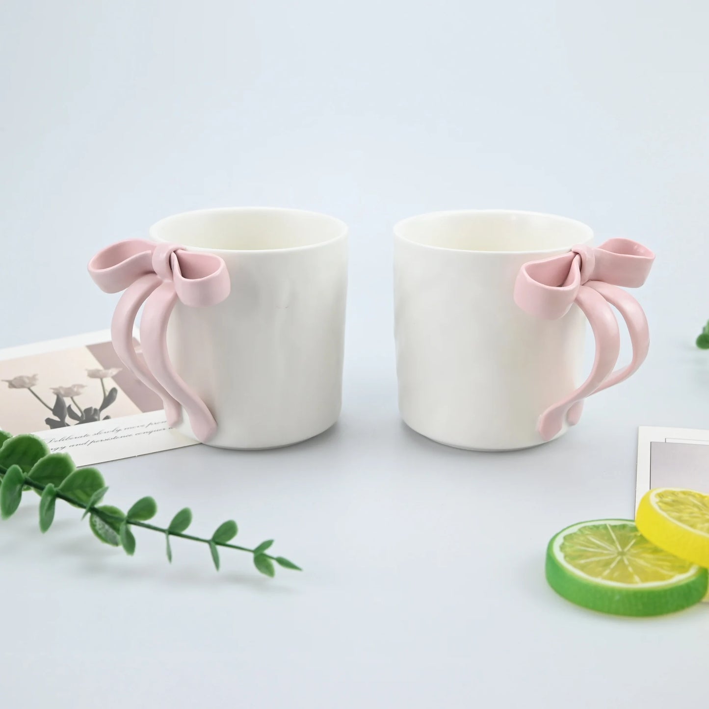 1pc Bow Shaped Mug, Pink Three-Dimensional Bow Shaped Coffee Cup, High Aesthetic Value, Design Sense
