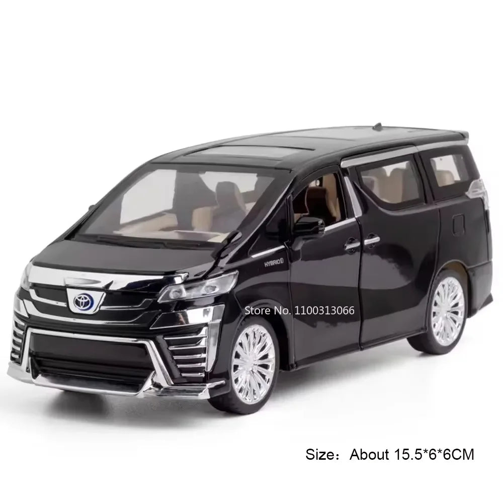 1:32 Scale Alloy Alphard Vellfire Toys Cars Models 6 Doors Opened MPV Toys Wheel Pull Back Vehicles for Boyfriend Festival Gifts