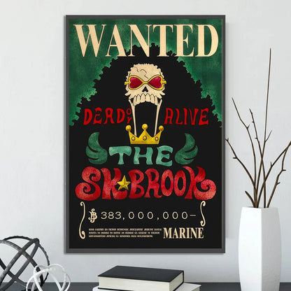 One Piece Self-adhesive Poster Bounty Order Luffy Wallpapr Ace Figures Nami Home Decoration Painting Anime Zoro Wall Art Sanji