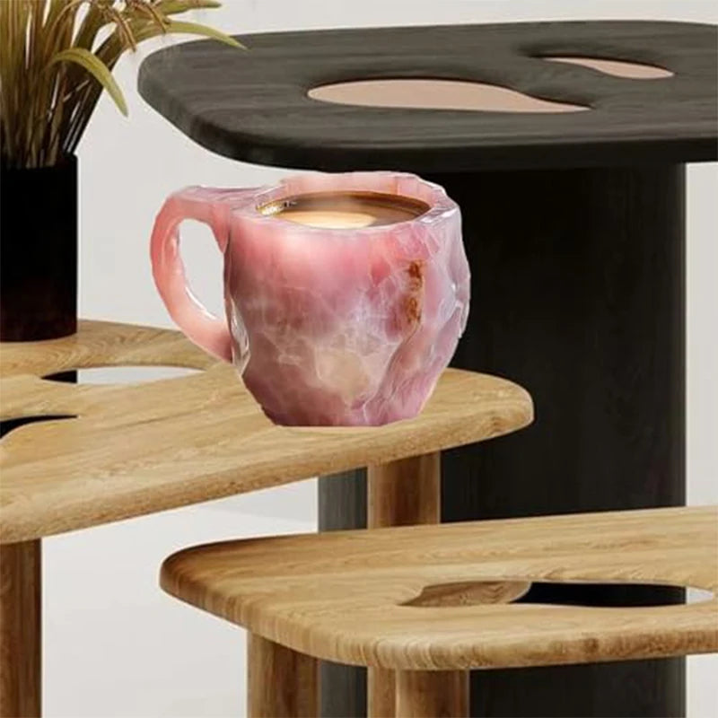 Hot Natural Resin Mineral Crystal Coffee Cups Colorful Large-Capacity Agate Crystal Cups Household Necessities