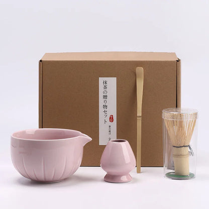 4pcs/set Japanese Style Matcha Tea Set With Tool Rack, Including Bowl, Whisk, Spoon, Great Gift For Ceremony, Traditional Japane
