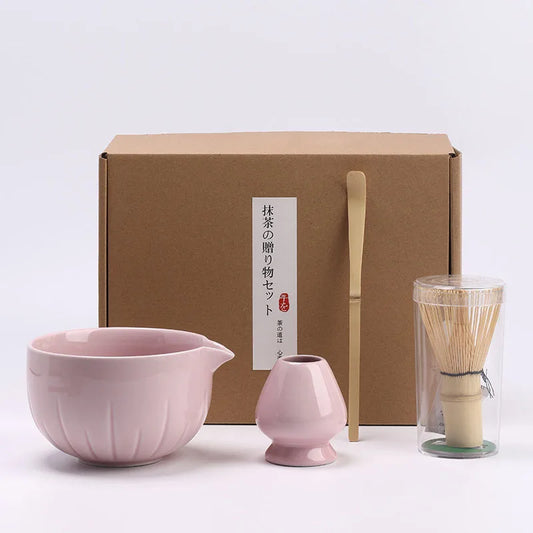 4pcs/set Japanese Style Matcha Tea Set With Tool Rack, Including Bowl, Whisk, Spoon, Great Gift For Ceremony, Traditional Japane