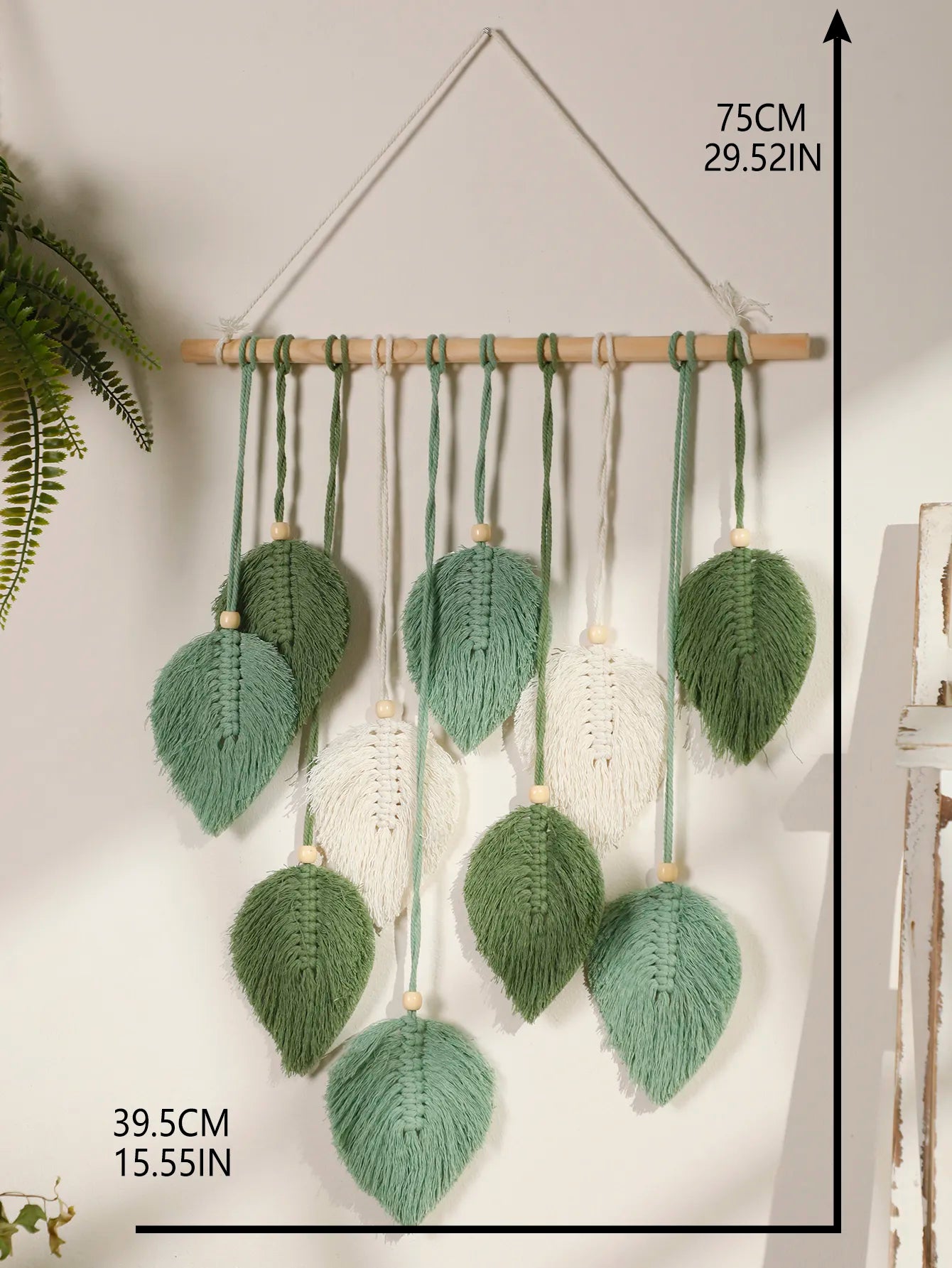 Leaf Macrame Tapestry Brown Green Wall Tapestry Boho Home Decoration Macrame Wall Hanging Home Living Room Decors Aesthetic Gift