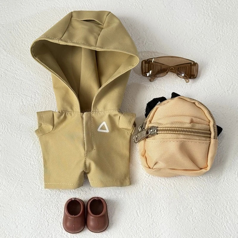 Clothes for Labubu Jackets 17cm Outfit Accessories for The Monster Korea Kpop Idol V1/V3 Commando Jacket Clothing Pendant Mp5