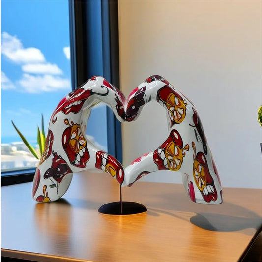 Modern Art Decor Love Gesture Ornaments Resin Figurines Aesthetic Room Decor Living Room Decoration Accessories Home Decor Gift
