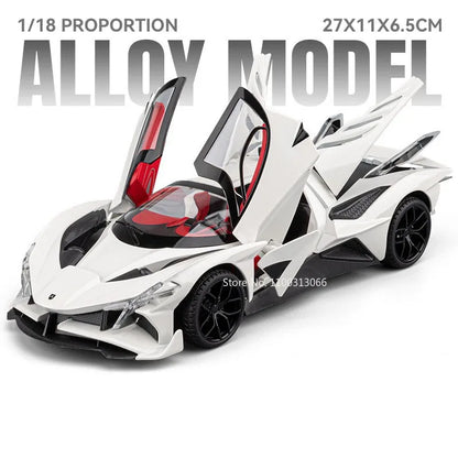 1:18 Apollo EVO Pagani Huayra Roadster BC Model Toy Cars Wheel Pull Back Miniature Vehicle 4 Doors Opened Car Toddler Kids Gifts
