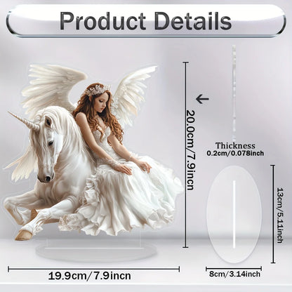 1PC Decorative Plaque and Plaque with Angel and Ponytail, Home and Office Desktop Decoration, Unique Gift for Nature Enthusiasts