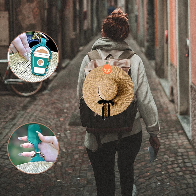 Creative Magnetic Hat Clip On Bag for Travel PU Leather Hat Holder for Outdoor Hands-free Hat Companion Travel Beach Accessories
