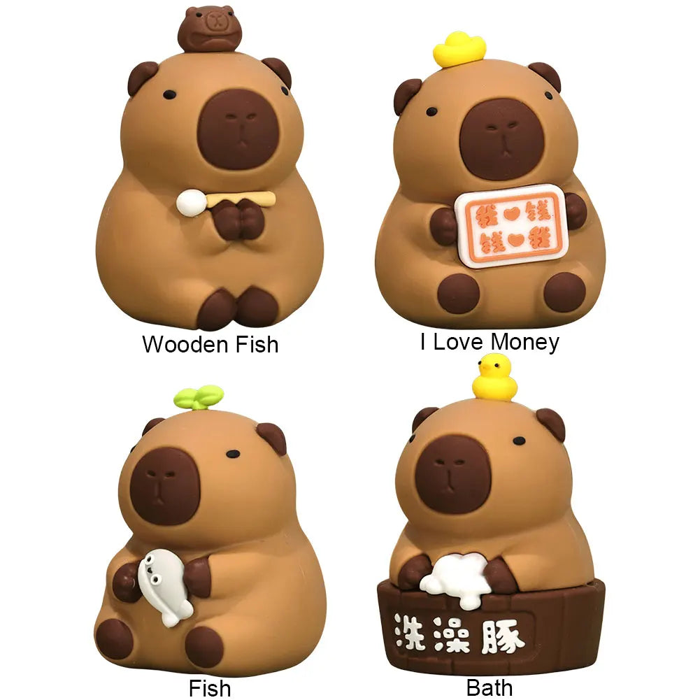 Small Capybara Figurines Cute Capybara Animal Ornament Creative Capybara Tabletop Decoration Gifts for Friends Kids