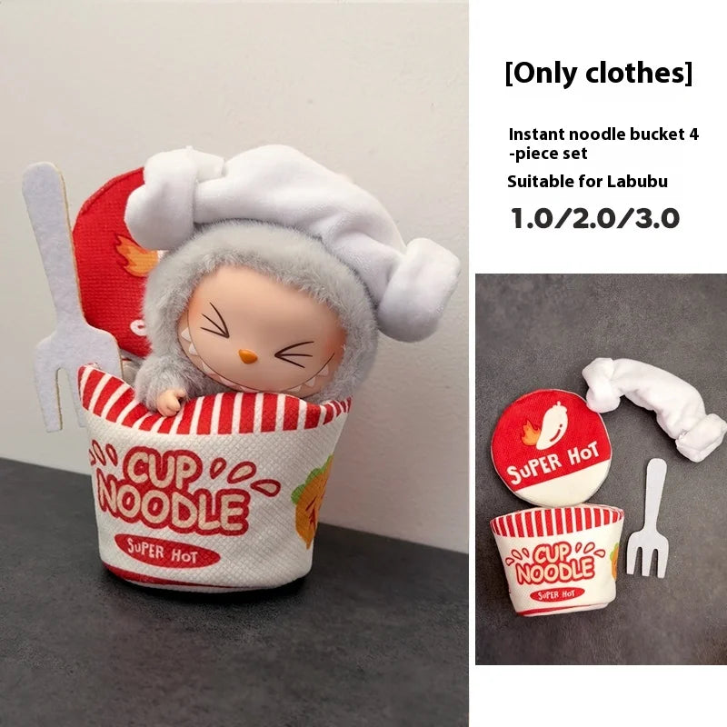 In Stock For 17 Cm V1/V2/V3 Ropa Lafufu Clothes Fried Shrimp Onesie Explosion Cute Animal Clothes Outfit Display Kawaii Gift