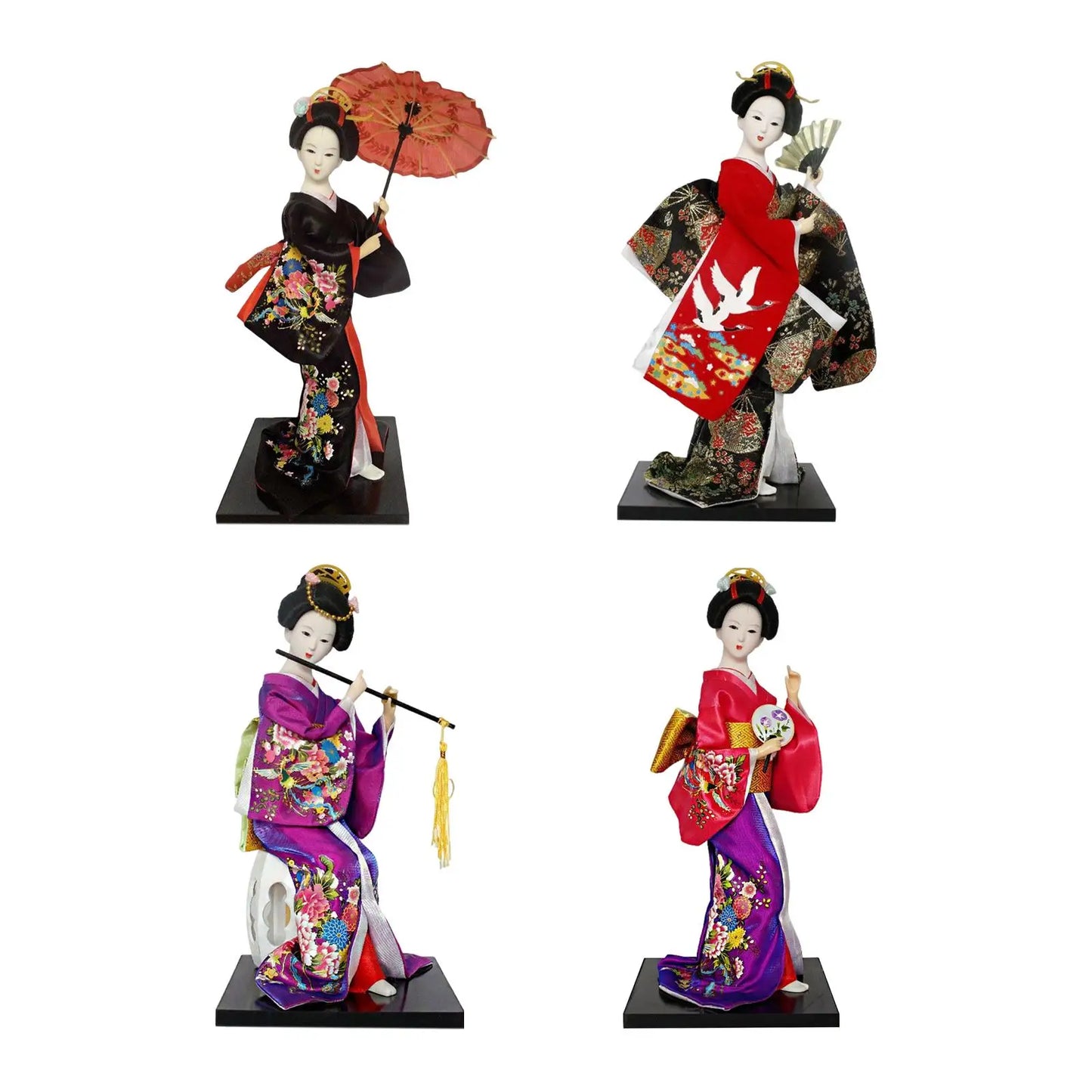 30 cm japanische Geisha-Puppe, asiatische Geisha, Kunstharz, Miniaturfiguren, Skulptur für