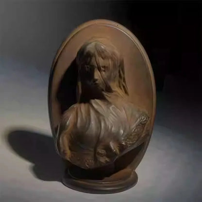 Retro European Art Veil Girl Small Ornaments Renaissance Roman Sculpture Desk Living Room Decorative Craftsart Study Statue Gift
