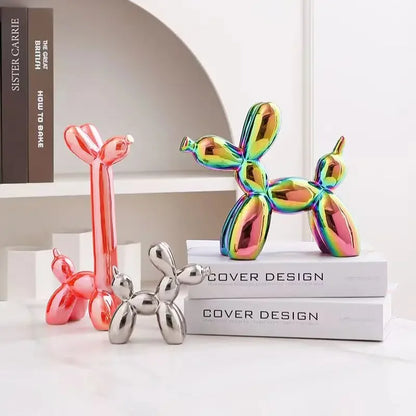 Creative Long Neck Balloon Dog Abstract Ceramic Ornaments Sculpture Study Room Statue Home Office Accessories Decoration Gift