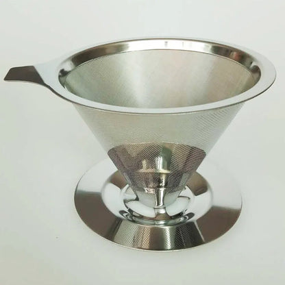 Reusable Coffee Filter Holder Double Layer Stainless Steel Coffee Tea Strainer Coffee Accessories Coffee Making Tool
