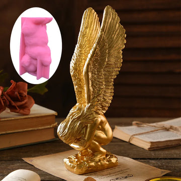 3D 17cm Angel Redemption Statue Epoxy resin silicone mold wings angel concrete cement plaster silicone mold candle silicone mold