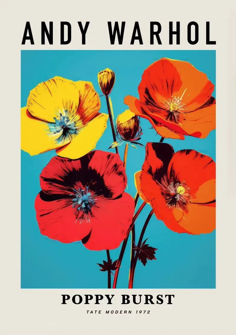 Andy Warhol Artwork Flowers Tulip Sunflowers Daisies Peony Abstract Poster Canvas Paintings Wall Art Pictures Home Decor