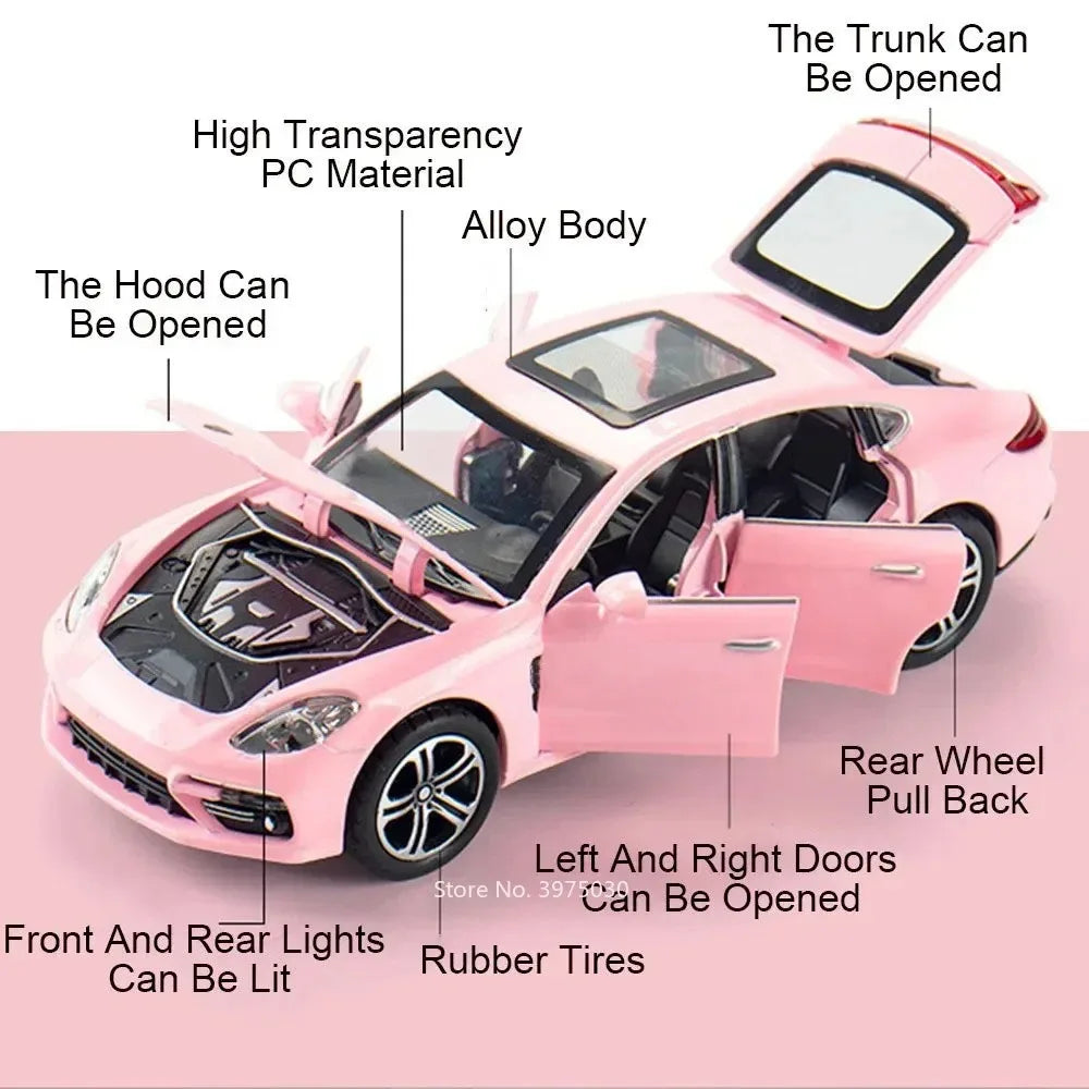 1:32 Scale Macan Panamera Alloy Model Cars Toys 6 Doors Opened Vehicles Models Light Sound Super Sport Car Child Birthday Gifts