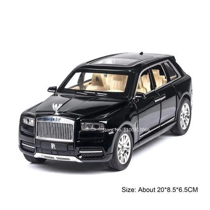 1:24 Scale Rolls-Royce Cullinan Police Cars Models Toys With Light Sound Wheel Pull Back Off-road Vehicles Boys Festival Gifts