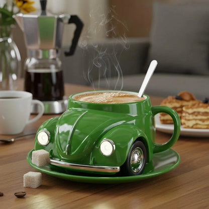 New Unique Mustang & Beetle Car-Shaped Coffee Mug - Stylish Vintage Cup Creative Automotive Design Drinkware Trendy Mug