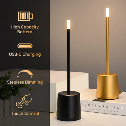 Etosec Cordless Table Lamp, Rechargeable Led Table Lamp, Portable Outdoor Light, Stepless Dimmable, Creative Dining Table Hotel