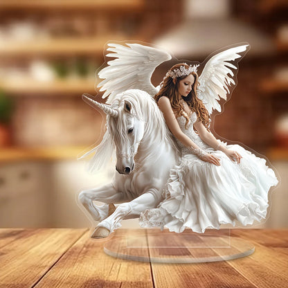 1PC Decorative Plaque and Plaque with Angel and Ponytail, Home and Office Desktop Decoration, Unique Gift for Nature Enthusiasts