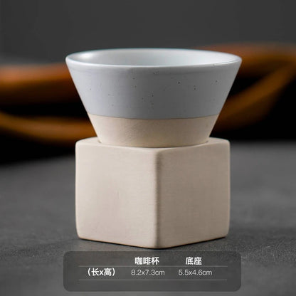1pc Retro Japanese Triangular Cone Shape Pottery Tea Coffee Cup Pull Ceramic Mug Rough Latte Porcelain Cup For Home Office