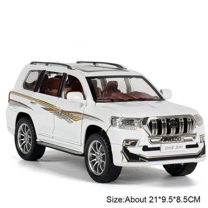 1:24 Scale Prado LC250 Models Cars Toys Alloy Diecast 6 Doors Opened Miniature Vehicles Pull Back Off-road Boys Perfect Gifts