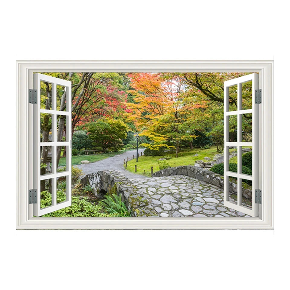 Window Effect Landscape Poster Bedroom Seascape Sea View Canvas Painting and Prints Wall Art Picture for Living Room Home Decor