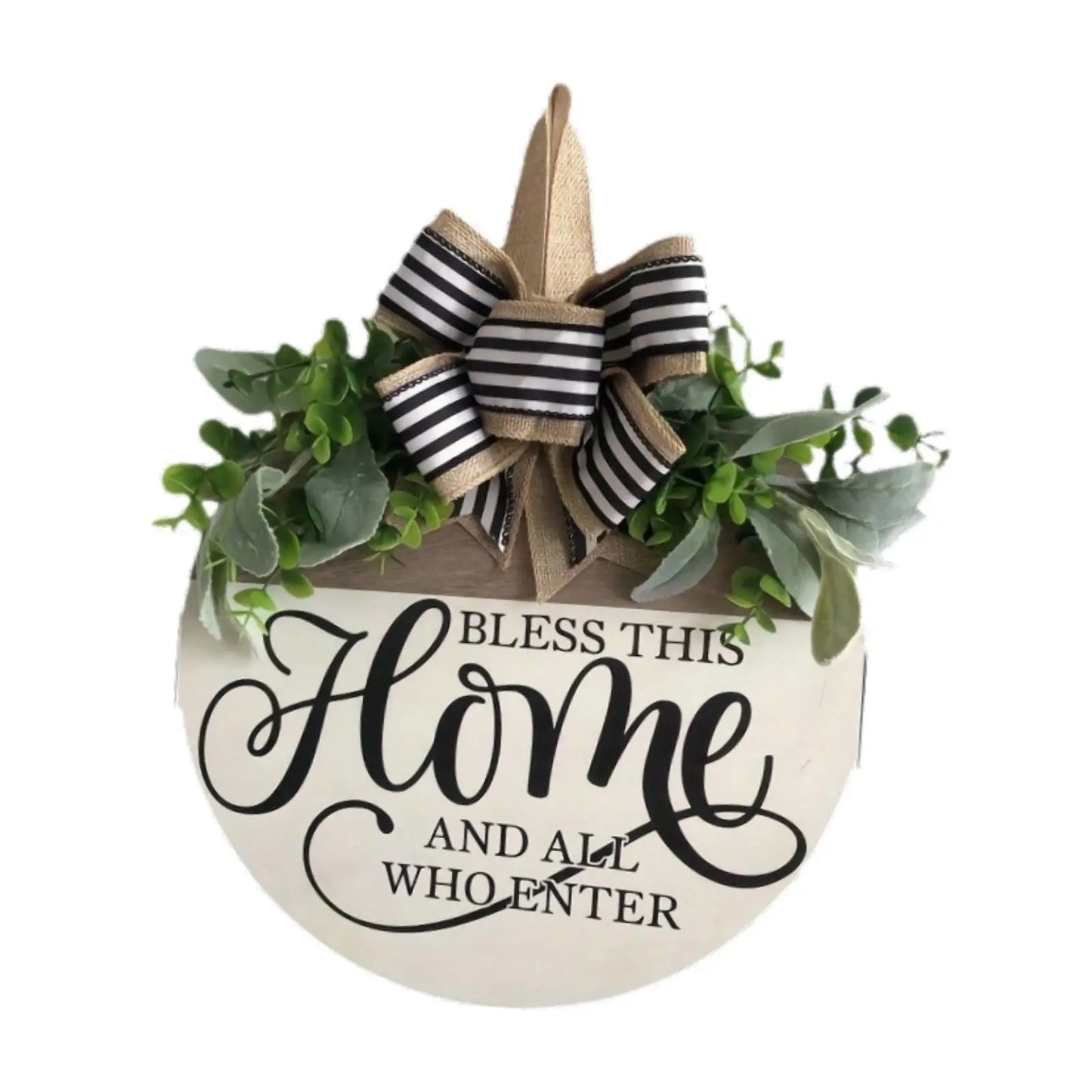 Front Door Welcome Sign Porch Decoration Decorative Rustic 30cm with Hanging