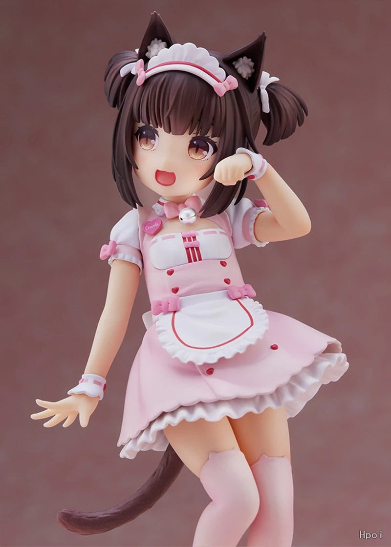 NEKOPARA – Figurine de dessin animé Kawaii pour fille, 18cm, Chocola, mignonne femme de chambre, vanille, Collection en PVC, modèle de poupée, jouets, cadeaux