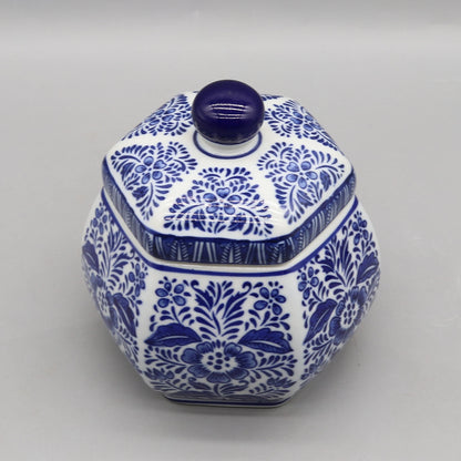 Ceramic Jar, Vase, Hexagonal Container, Home Decoration