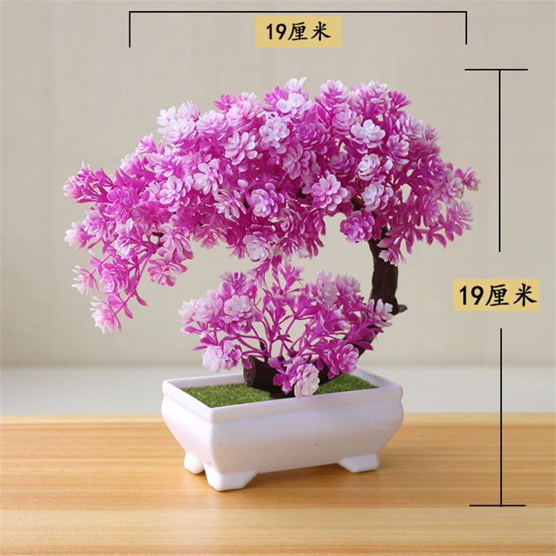 Small Artificial Plants Bonsai Green Plant Fake Flowers Potted Tree Garden Decor Party Hotel Living Room Decoration Home Decor