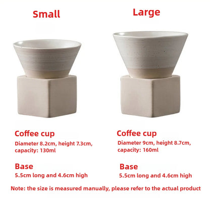 1pc Retro Japanese Triangular Cone Shape Pottery Tea Coffee Cup Pull Ceramic Mug Rough Latte Porcelain Cup For Home Office