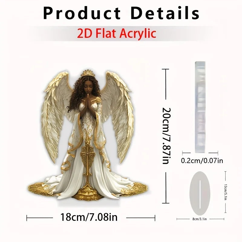 2D Flat African Angel Statue/acrylic Desktop Decoration/with Stand, Suitable for Home and Office Decoration and Gifts