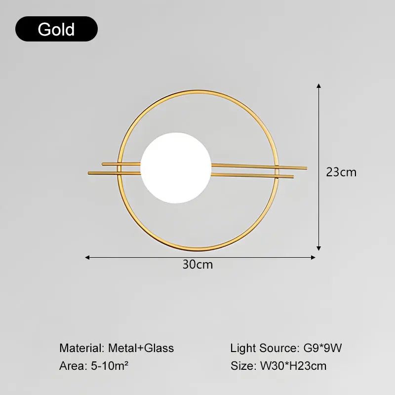 Black Gold LED Wall Lamps with G9 Light Bulb for Bedside Bedroom Frosted Glass Ball LED Wall Lights Wall Sconce Decor for Aisle