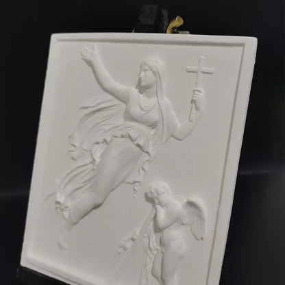 Angel And Woman Plaster Three-Dimensional Art Relief Decorative Painting Desktop Decoration Fragrant Stone Creative Gift Art