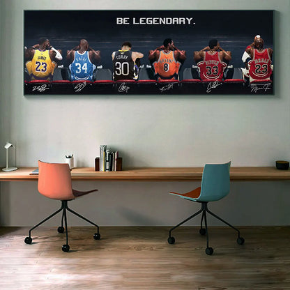 Motivational Basketball C-Curry and K-kebe Poster Canvas Print Home Living Room Bedroom Cafe Art Painting Decoration