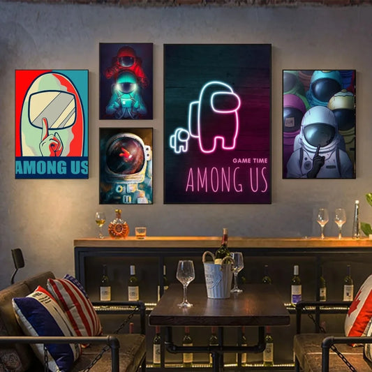 Game Among Us Poster Wall Art Home Decor Room Decor Digital Painting Living Room Restaurant Kitchen Art