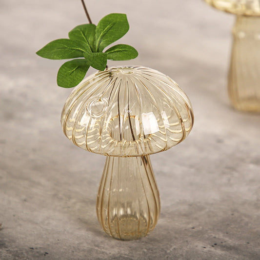 Hydroponics Plants Vase Mushroom Glass Aromatherapy Bottle Hydroponics Vase Home Office Desktop Crafts Ornament Decoration