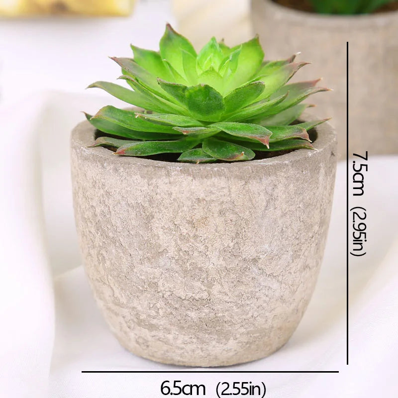 Mini Evergreen Artificial Succulent Plants Small Simulated Tree Pot Plants Fake Flowers Office Table Ornaments Home Garden Decor