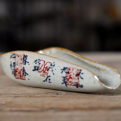 1PC  Vintage Chinese Calligraphy Tea Spoon Pottery Cha Ze Tea Set Accessories Tea Ceremony Tea Scoops