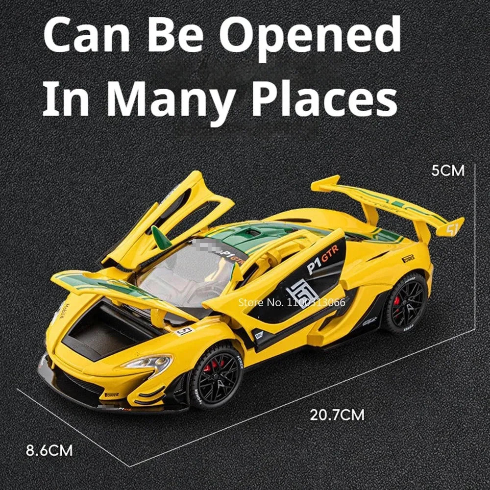 1:22 Lambor V12 GT P1 GTR Toys Models Alloy Diecast Cars Doors Opened Sports Car Rubber Tires Miniature Vehicle Toddler Gifts