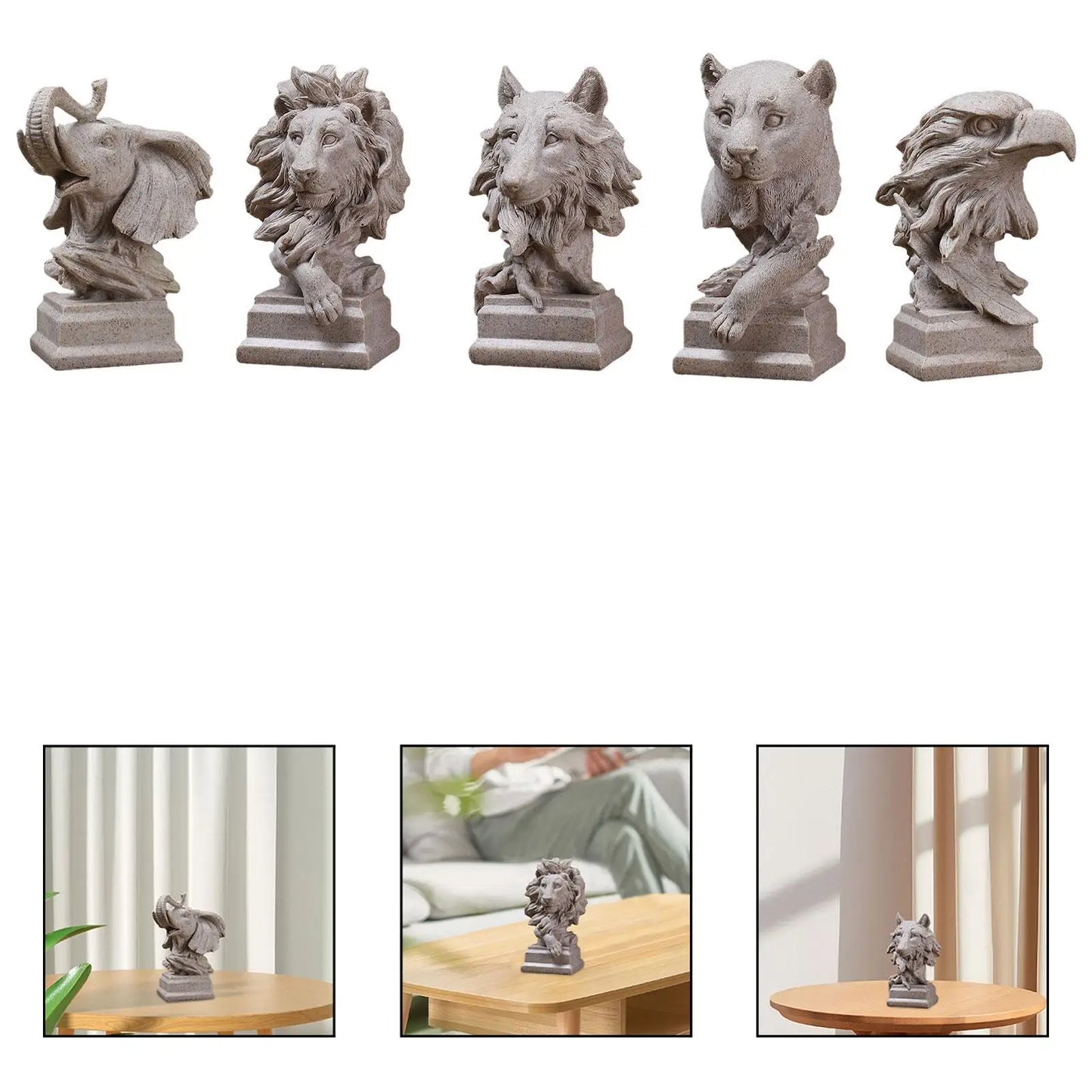 Animal Sculpture Ornament Modern Realistic Gift Tabletop Centerpiece for