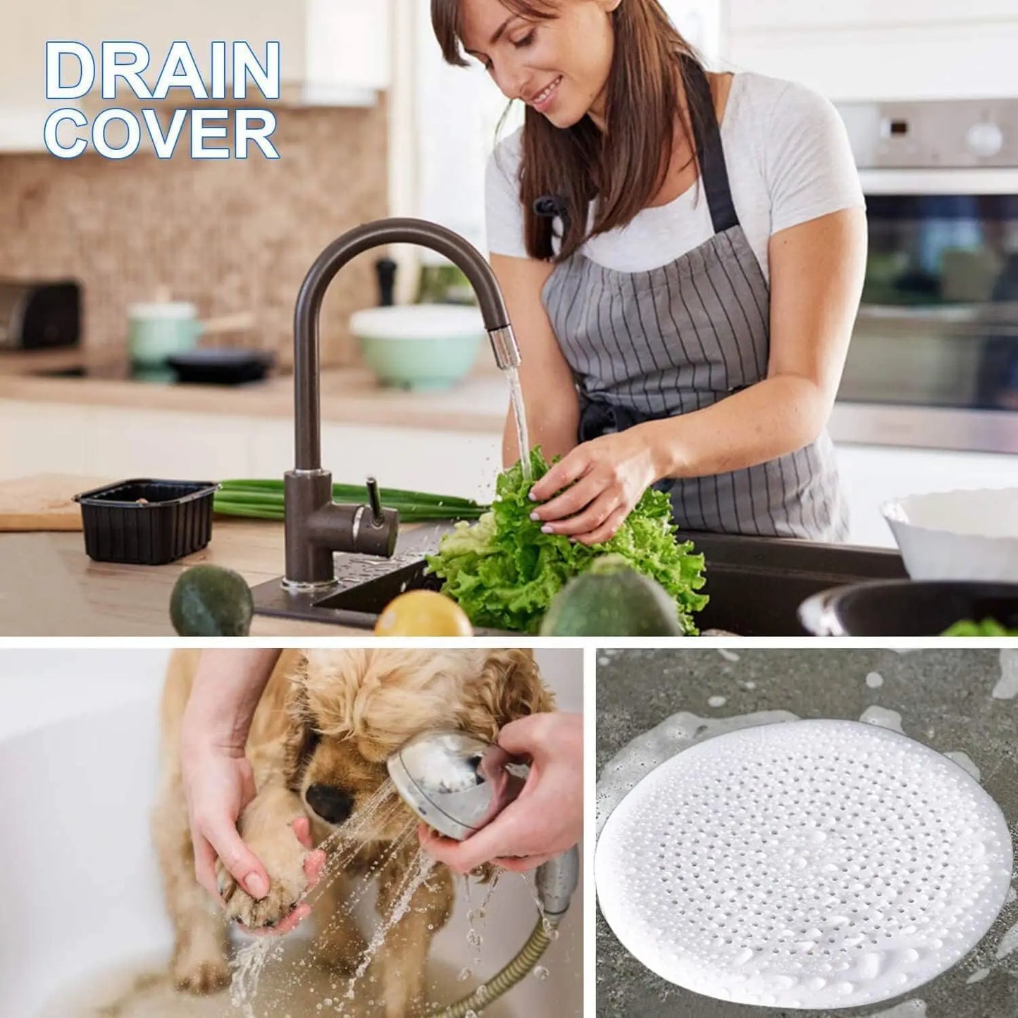 6 Pack Hair Sink Filter Shower Drain Hair Catcher Silicone Sink Strainer Anti-blocking Hair Stopper Kitchen Bathroom Accessories